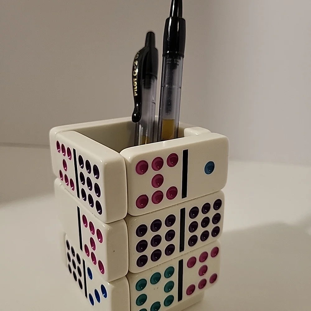 Handcrafted Domino Pen Holder 1125C